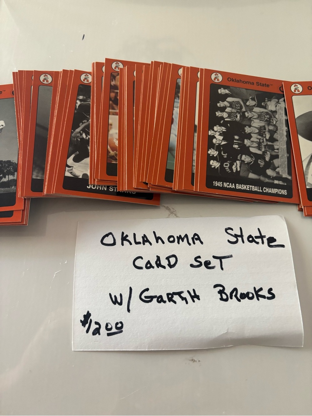 Team Card Set - Orange Oklahoma State Card Set with Garth Brooks!